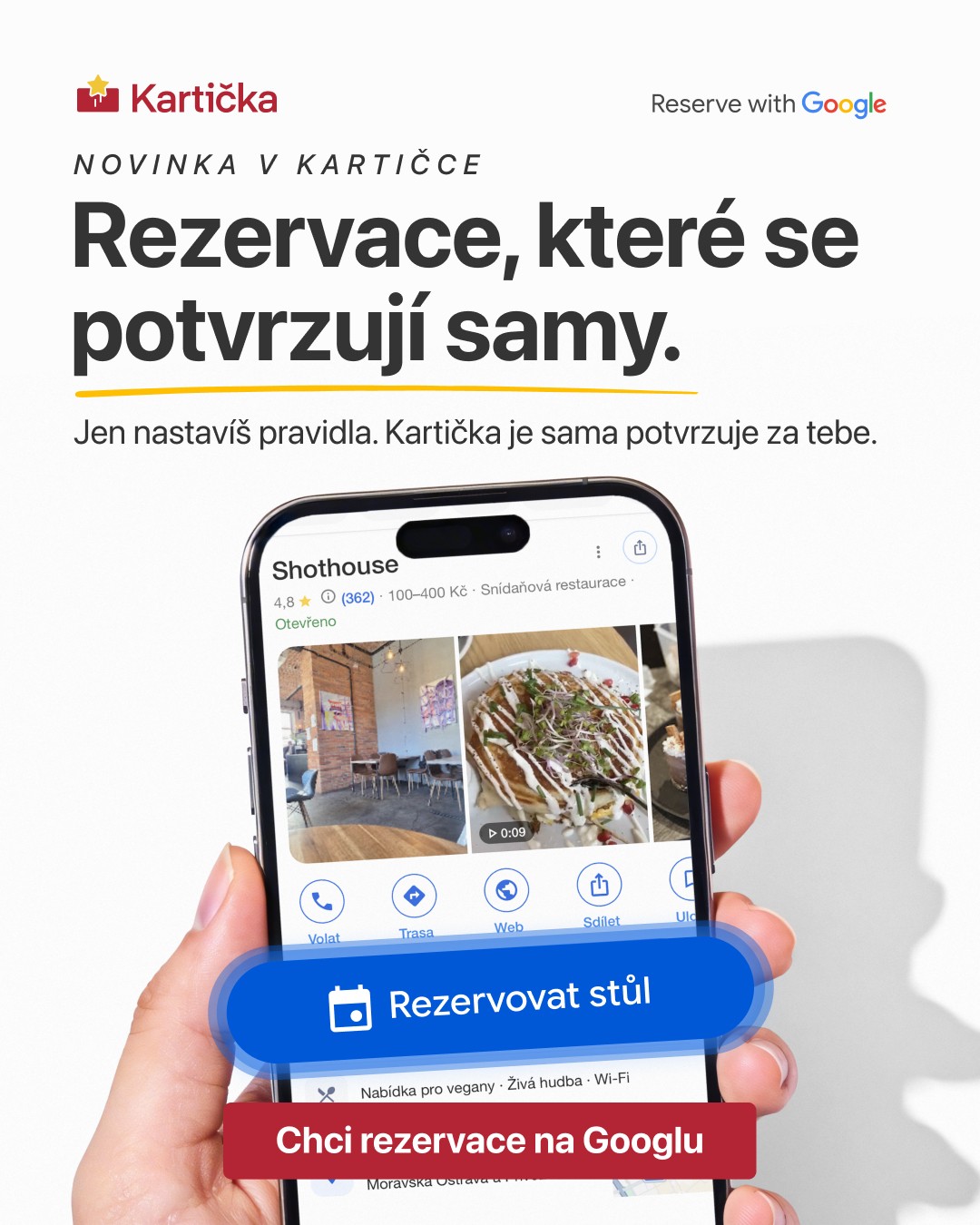 Rezervace, které se potvrzují samy: jen nastavíš pravidla a Kartička je potvrzuje za tebe